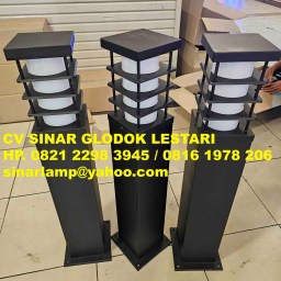 Lampu Bollard Pedestrian Minimalis GL Bollard Kotak Kisi Black